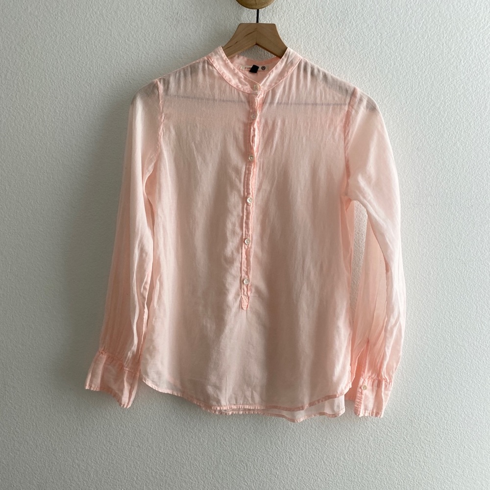 Sundry Collarless Button Down Shirt *tiny flaw*